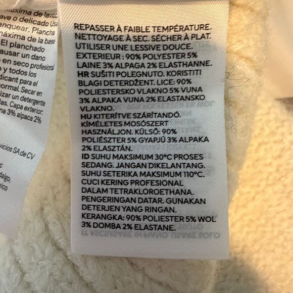 H&M Jacquard-Knit Sweater Cream Black Fair Isle Print Knit M - Picture 6 of 7